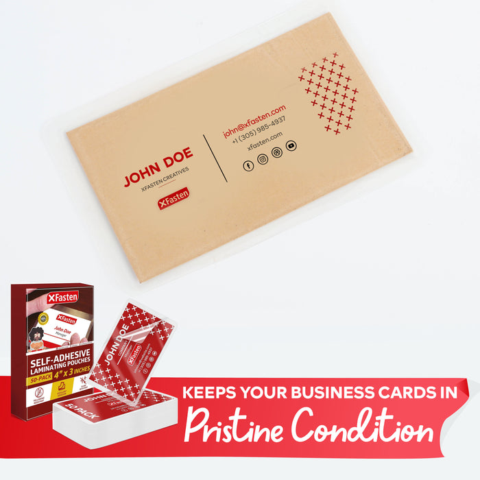 Laminating Pouches Business Card Size, 9.5 Mil (Pack of 50)