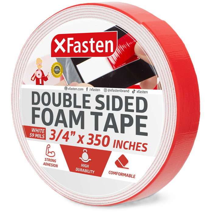 XFasten Foam Mounting Tape | 3/4 Inch x 350 Inch