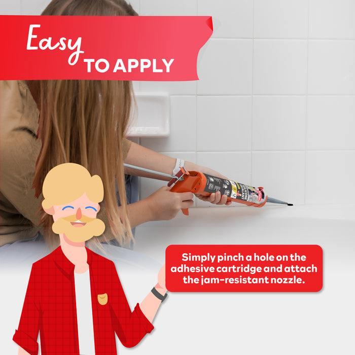 XFasten Silicone Sealant Waterproof Black Cartridge, 10.1 oz (8-Pack)