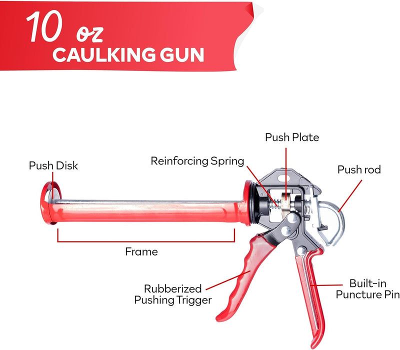 XFasten Caulking Gun 10 oz  12:1 Thrust Ratio