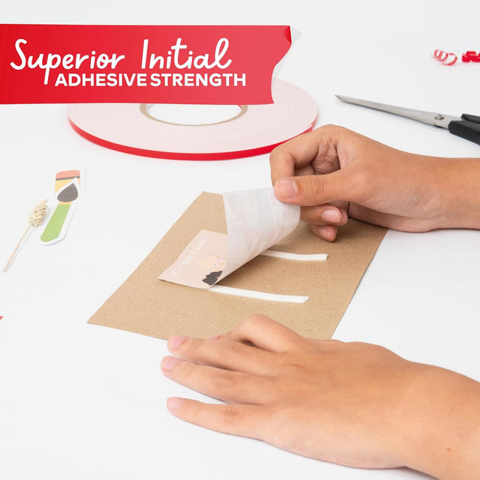 XFasten Foam Mounting Tape - 1/2 inch x 36 yd Pack of 5