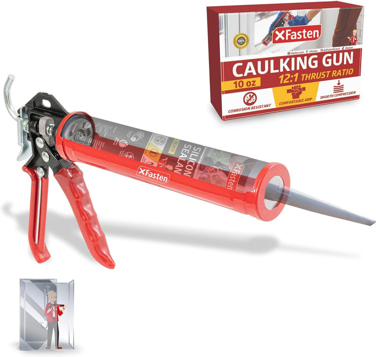 XFasten Caulking Gun 10 oz  12:1 Thrust Ratio