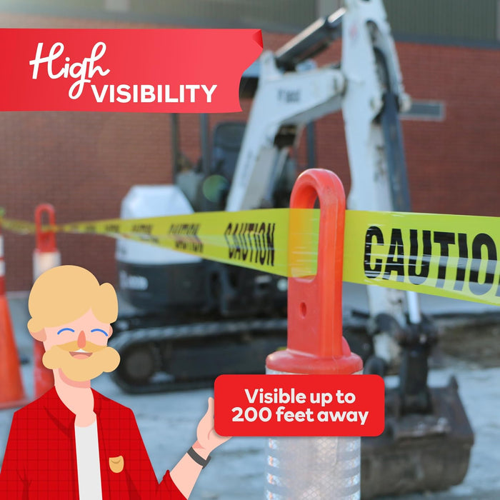 XFasten Caution Tape - 3 inch x 1000 ft Pack of 6