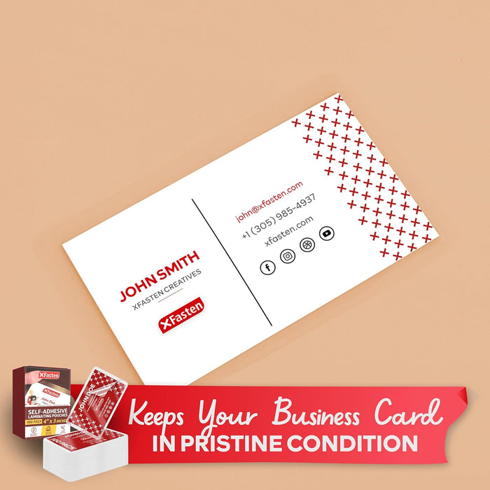 XFasten Laminating Pouches Business Card - 4 inch x 3 inch Pack of 100