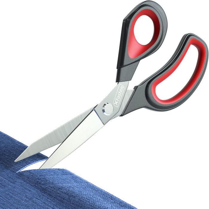 XFasten Sewing Scissors for Fabric Cutting Pink 9.5 Inch Professional Fabric Scissors Sewing | Heavy duty Fabric Scissors, Sharp Scissors for Fabric Dressmakers Shears Large Scissors for Leather