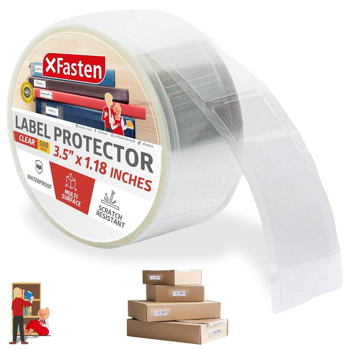 Label Protector | Rectangle, 3.5 x 1.18 Inch | Pack of 500