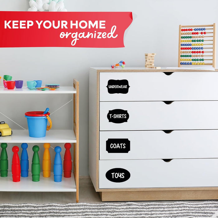 XFasten Chalkboard Labels 96 pcs with Chalkboard Markers