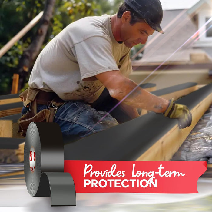 XFasten Butyl Joist Tape for Decking, 2 Inch x 50 Feet, Professional Butyl Deck Joist Tape 2 Inch Waterproof Roof Sealant Flashing Tape, Black