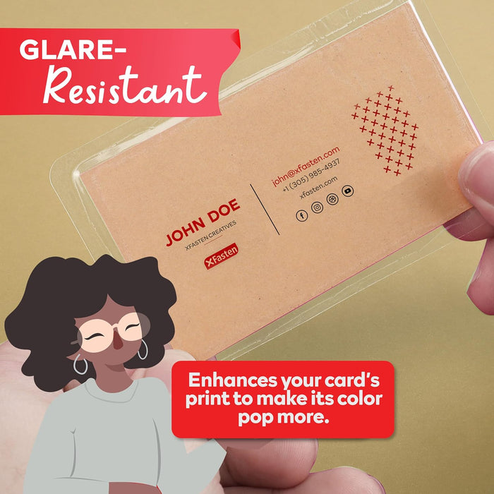 XFasten Laminating Pouches Business Card - 4 inch x 3 inch Pack of 100