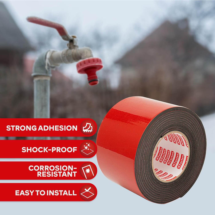 XFasten Foam Pipe Insulation Tape | 2 Inches x 15 Feet | 3 mm Thick