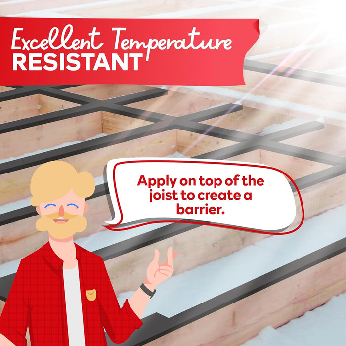 XFasten Butyl Joist Tape for Decking, 2 Inch x 50 Feet, Professional Butyl Deck Joist Tape 2 Inch Waterproof Roof Sealant Flashing Tape, Black