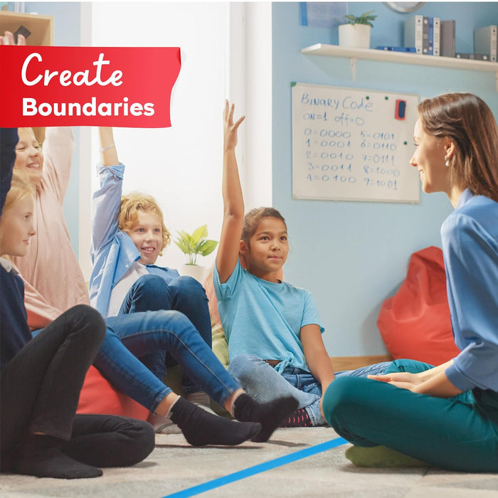 XFasten Carpet Marker Strips for Classroom, 100 Feet (4 Rolls)