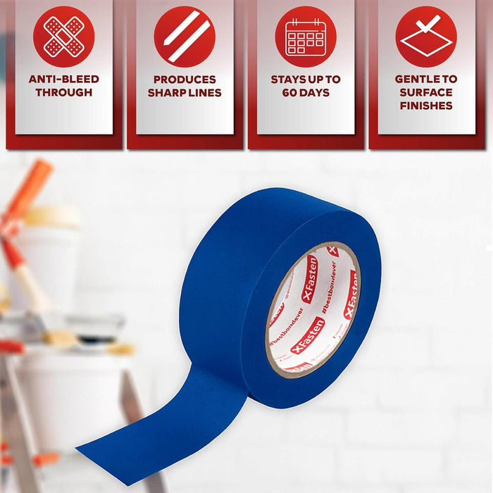 XFasten Blue Painter's Tape | 1.88" x 60 Yards | 1 inch core
