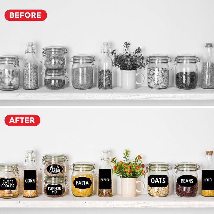 XFasten Chalkboard Labels 96 pcs with Chalkboard Markers