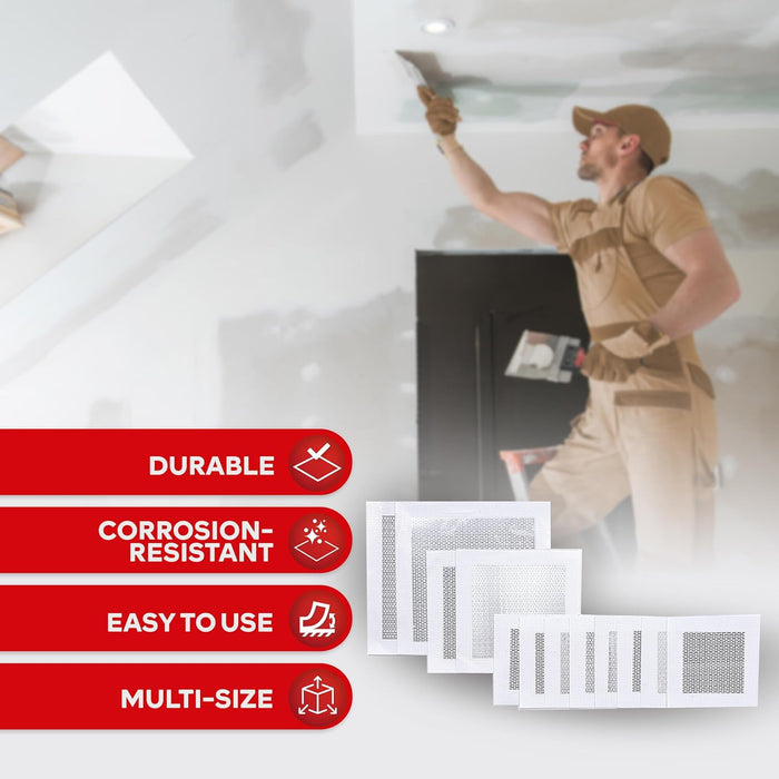 XFasten Drywall Repair Kit 12 Pieces Aluminum Wall Repair Patch Kit (4/6/8 inch)