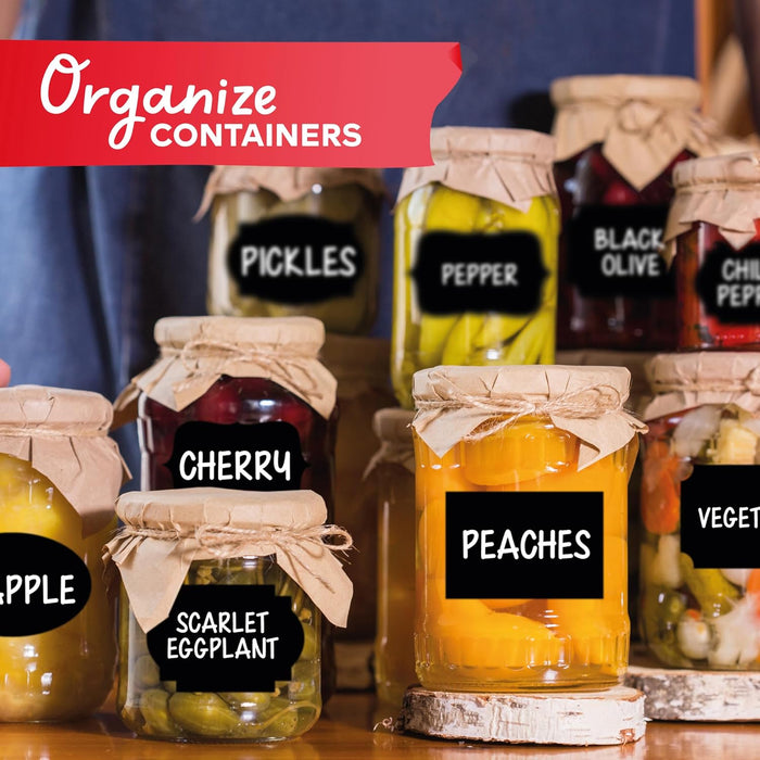 XFasten Chalkboard Labels 96 pcs with Chalkboard Markers