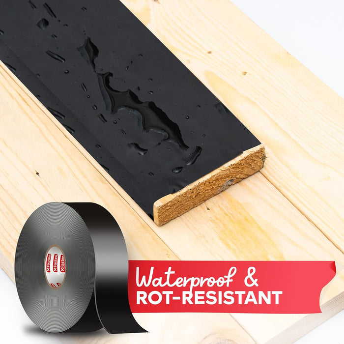 XFasten Butyl Joist Tape for Decking, 2 Inch x 50 Feet, Professional Butyl Deck Joist Tape 2 Inch Waterproof Roof Sealant Flashing Tape, Black