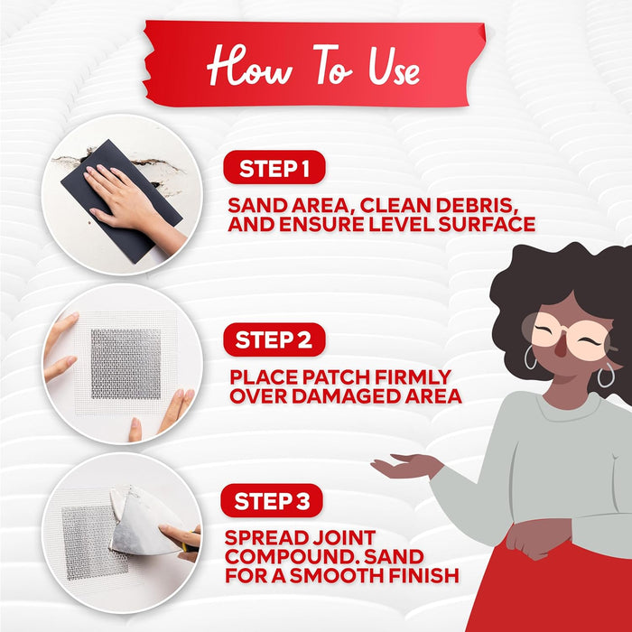 XFasten Drywall Repair Kit 12 Pieces Aluminum Wall Repair Patch Kit (4/6/8 inch)