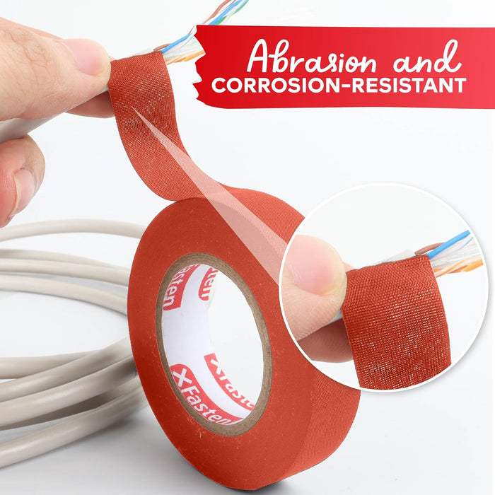XFasten Wire Harness Tape Orange 3/4 Inch x 50 Feet Automotive Wire Loom