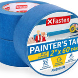 XFasten Professional Blue Painter's Tape | 2 Inches x 60 Yards | 3-Pack