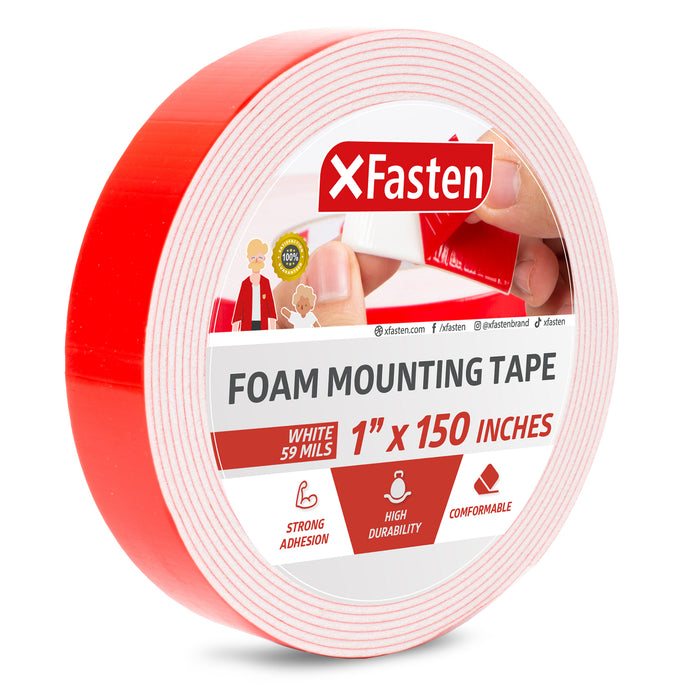 XFasten Foam Mounting Tape | 1 Inch x 150 Inch