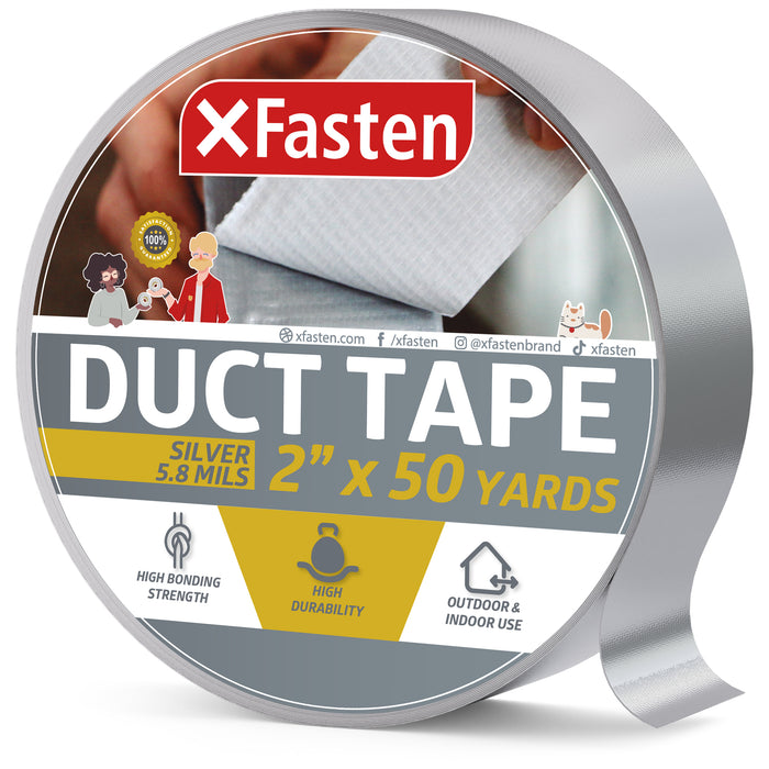 XFasten Duct Tape 2 Inches x 50 Yards (Silver)
