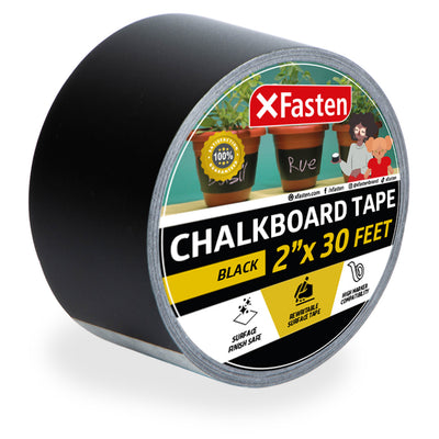 XFasten Black Chalkboard Tape, 2-Inch x 30-Foot