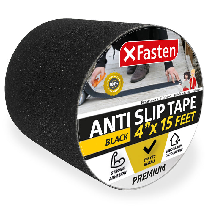 XFasten Anti Slip Tape | 4 Inches x 15 Foot | Black