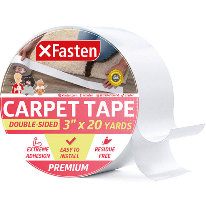 XFasten Double Sided Carpet Tape | 3 Inches x 20 Yards