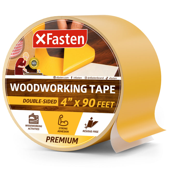 XFasten Double Sided Woodworking Tape | 4 Inches x 30 Yards