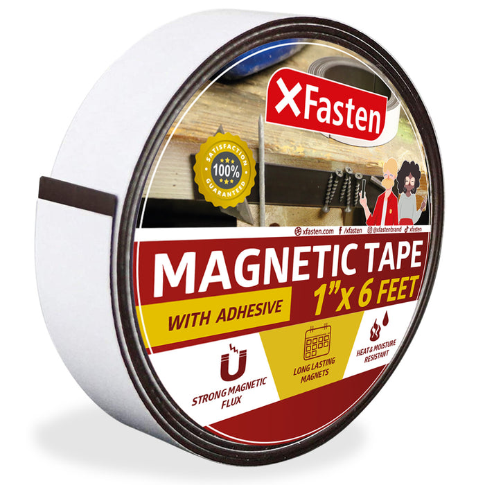 XFasten Magnetic Tape, 1-Inch x 6-Foot