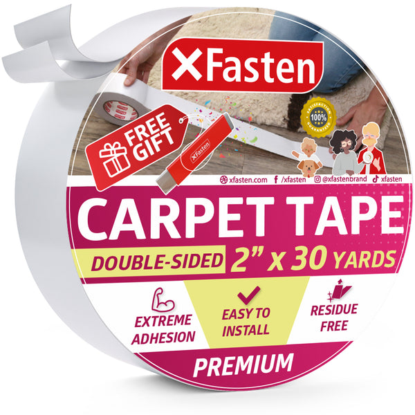 White Double Sided Adhesive Carpet Tape with box cutter