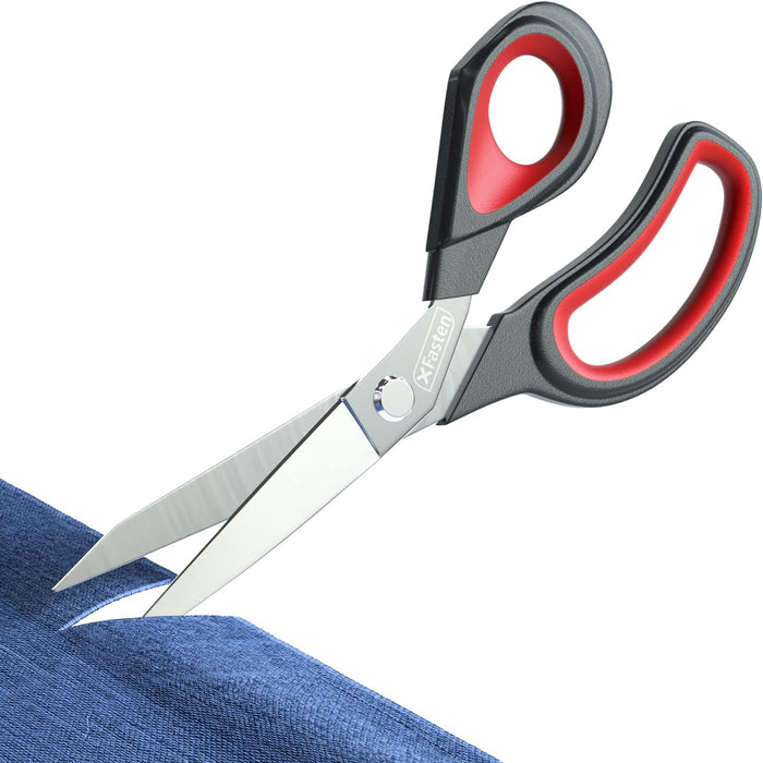 XFasten Heavy-Duty Professional Tailor Scissors 9.5 Inches (Red)