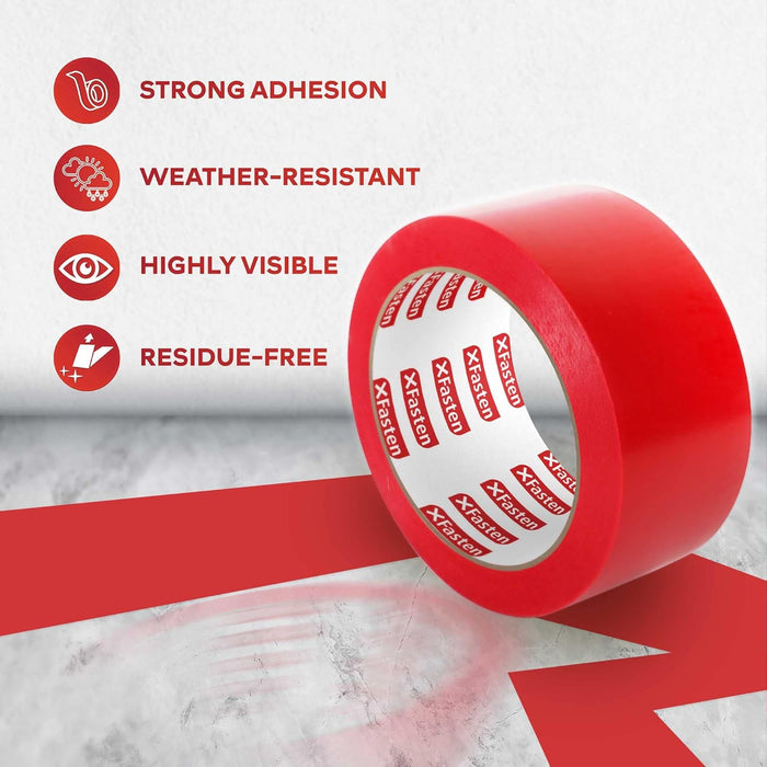 XFasten Floor Marking Vinyl Tape, 2 Inches x 36 Yards 6 Mils Thick