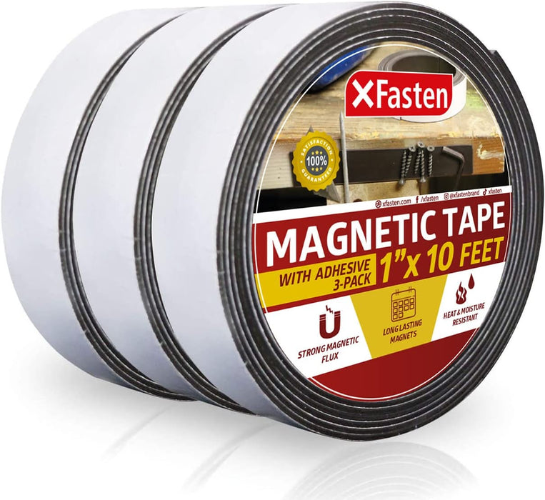 XFasten Magnetic Tape 1"x10' Pack of 3