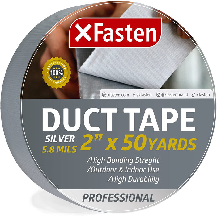 XFasten Duct Tape 2 Inches x 50 Yards (Silver)