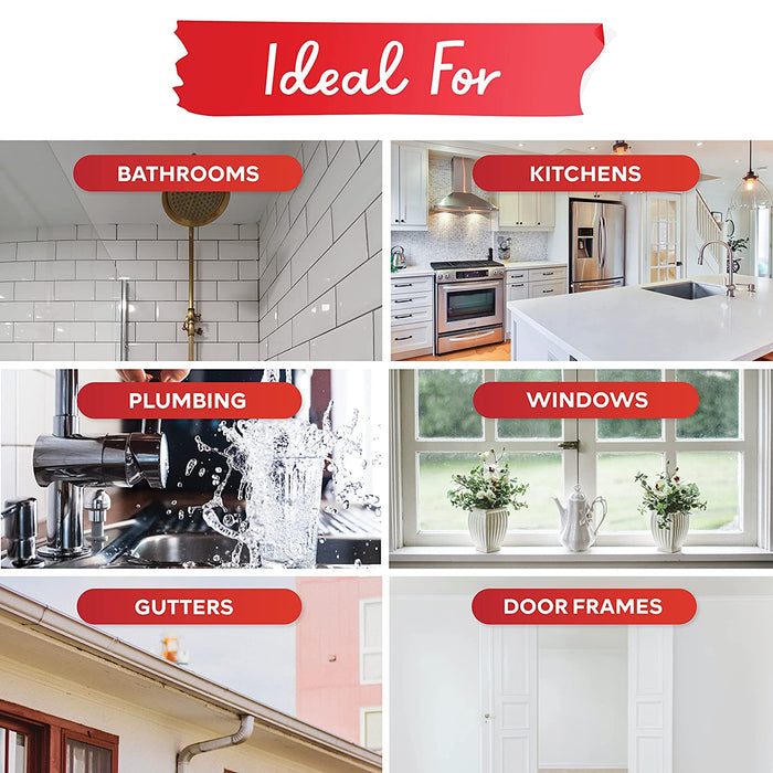 XFasten Silicone Sealant Waterproof Black Cartridge, 10.1 oz (8-Pack)